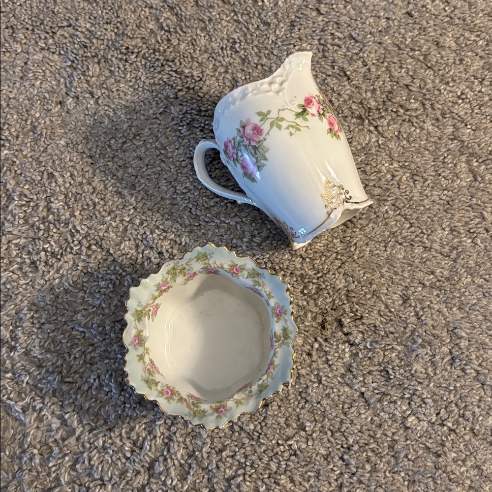 🫖 Antique Richmond Z.S.&Co., Bavarian China Creamer & Sugar Cube Dish - Picture 3 of 7
